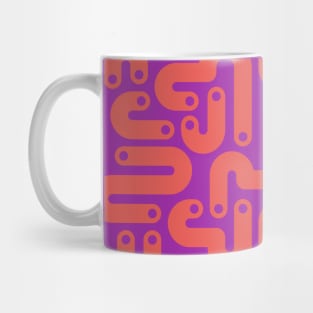 JELLY BEANS Squiggly New Wave Postmodern Abstract 1980s Geometric in Coral Orange with Bright Purple Dots - UnBlink Studio by Jackie Tahara Mug
